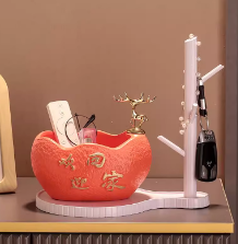 学生笔筒多功能桌面收纳盒可爱小熊笔桶办公室创意桌面文具置物架