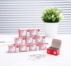 得力(deli)29mm镀镍回形针 3#金属防锈曲别针 200枚/筒 办公室文具用品 0037 